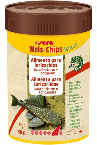 Alimento Sera Peces De Fondo Tabletas Wels Chips 100ml 38grs