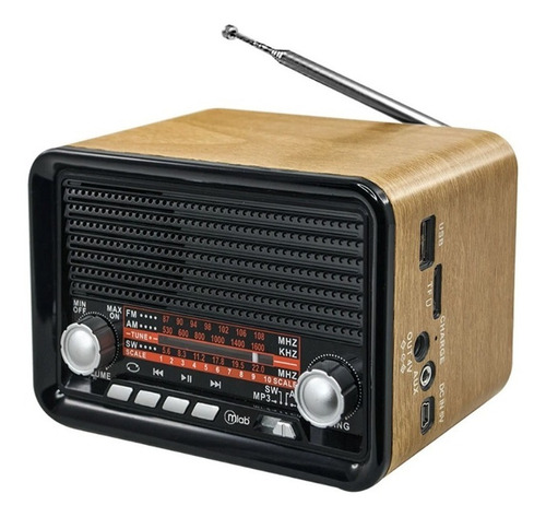 Imagen 2 de 3 de Radio Vintage Recargable Bt Microlab Kross - Revogames