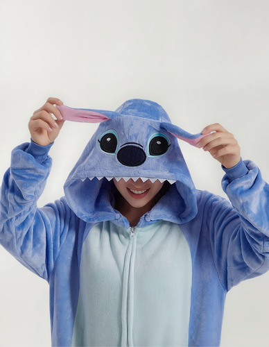 Pijama Stitch Adulto Unisex Plush Enterizo C/cierre Kigurumi