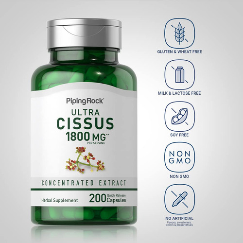 Piping Rock Cissus Quadrangularis 1800 Mg 200 Cápsulas
