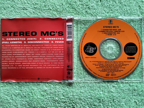 Eam Cd Single Stereo Mc's Connected 1992 Edicion Europea