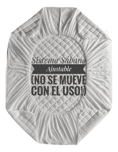 Protector Matelaseado Impermeable Para Colchón 150 X 200 Blanco Liso Queen