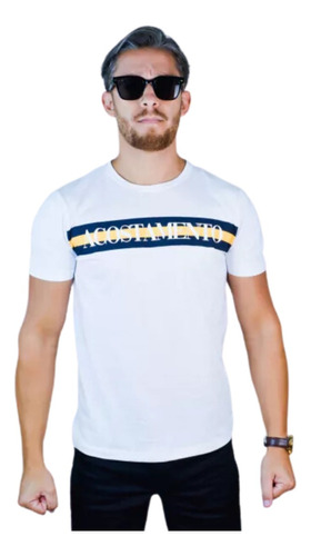 Camiseta Estampada Linha Touch Acostamento Masculina Branco