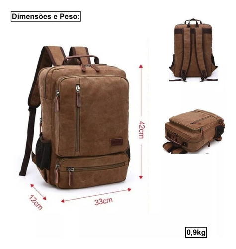 Mochila Ejecutiva For Computadora Portátil De Viaje De Lona Resistente