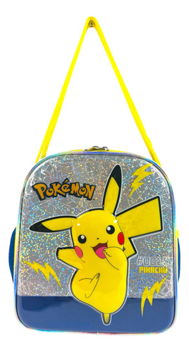 Mochila Rueditas Lonchera Lapicera Primaria Pokemon Pikachu Azul Pokémon