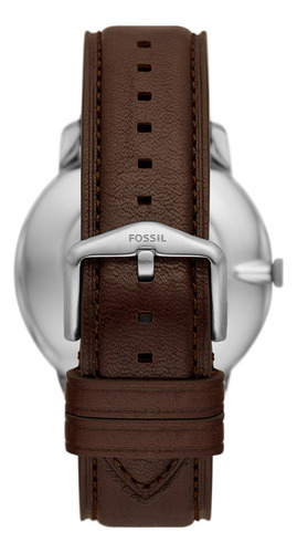 Reloj Hombre Fossil Fs6019set Neutra Color De La Correa Marrón Color Del Bisel Plateado Color Del Fondo Marrón