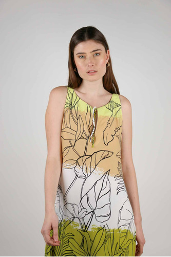 Vestido Escote Tajo Verde