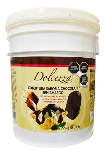 Dolcezza Chocolate Cobertura para Helado y Alimentos 1 KG Ideal para Fuente  Fondue Helados Alimentos Dulces Paletas Frutas