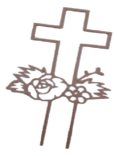 Topper Adorno Torta Comunión Cruz Floral Decoración Cruces