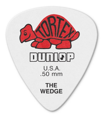 Palheta Dunlop Tortex Wedge 0,50mm - 12 Palhetas Cor Branca Tamanho Fino