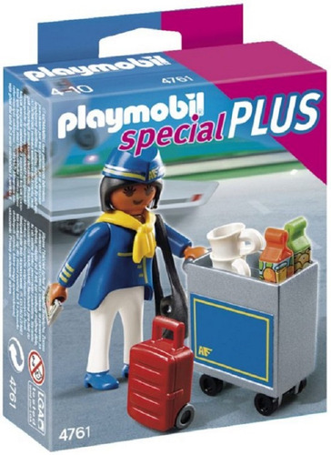 Playmobil 4761 Especial Plus Azafata C Carrito Aeropuerto !!