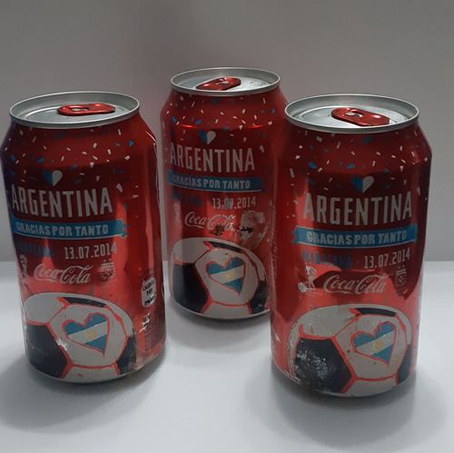 Lote De 3 Latas Coca Cola Edic. Final Del Mundial Brasil2014