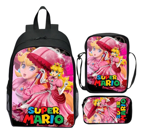 Nuevo Traje Escolar Estampado De Mario Mario De Tres Piezas