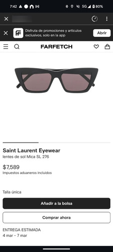 Lentes De Sol Para Mujer Saint Laurent Eyewear