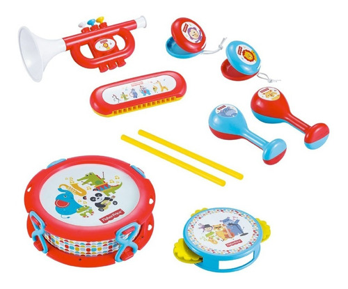 Set Banda Musical 10pcs Tambor Trompeta Fisher Price Dfp6610