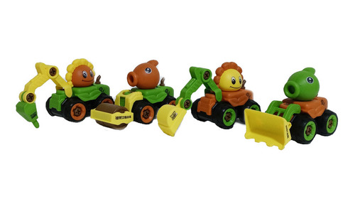 Set Juguete Armable Plantas Zombies Maquinaria 4pza Truck