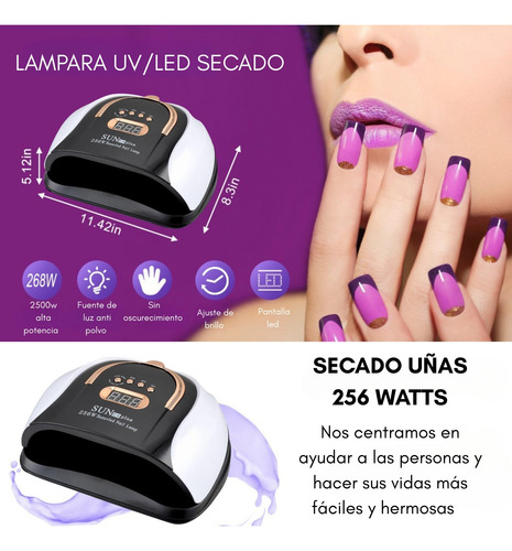 Lampara Secador Uv Led Uñas Insumo Manicure Profesional 256w