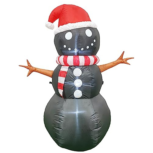 Decoraciones De Navidad, Hombre De Nieve Inflable Negro...