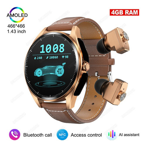 Reloj Inteligente Hombre Y Mujer Auriculares Bluetooth