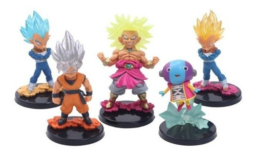 Set De 5 Figuras Dragon Ball Super Vegeta Blue,goku Ultra 