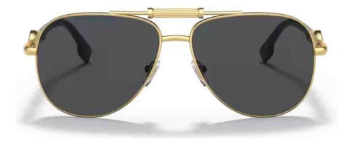 Gafas De Sol Versace Medusa Polis Gold 0ve2236 10028759, Color De Lente Gris Oscuro, Diseño Liso