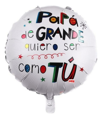 Globo Feliz Día Padre Frase Metalizado 45cm Ciudad Cotillón 