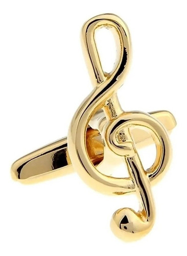 Mancuernillas Thot Ra Nota Musical Clave De Sol E-912 Color Dorado