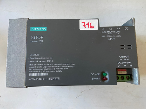 Fuente De Alimentacion Siemens Sitop Power20 6ep1436-1sho1