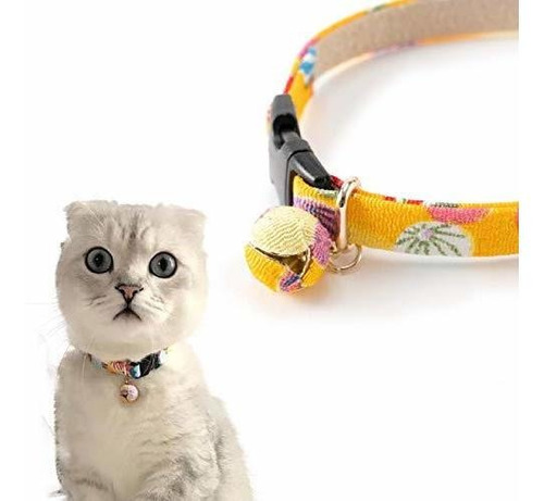 Necoichi Origami Baloon Bell Cat Collar (amarillo)