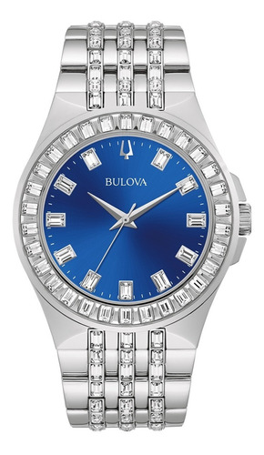 96a254 Reloj Bulova Phantom Crystal 43mm Plateado/azul