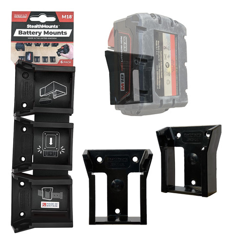 Soportes De Batería Negros Para Milwaukee Tool Addict