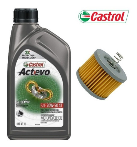 Aceite 20w50 Castrol Tecnología Sintética + Filtro Fz16