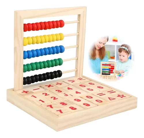 BESPORTBLE Ábaco Educativo De Madera – Juguete Montessori Para Aritmética, Compacto Y Portátil, Ideal Para Desarrollar Habilidades Numéricas Infantiles