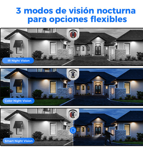 Hiseeu 2piezas Cámara De Seguridad Wifi Ptz 3mp Doble Lente 360