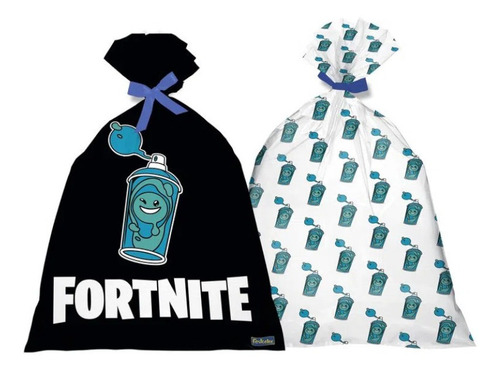 Imagem 1 de 1 de Sacola Plástica Festa Fortnite - 08 Unidades - Festcolor
