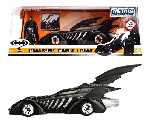 Batimovil Batman Die Cast Escala 1:24 Con Figura Original