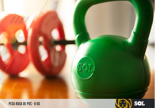 Imagen 3 de 4 de Pesas Rusas 8 Kg Pvc Kettlebell Pesa Rusa Cross Gym Fitness