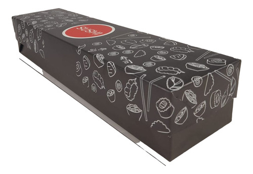 10 Caja Sushi Col Carton Laminado B/t 28x6,5x5