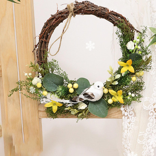 Guirnaldas Photo Props Decor Garland Rattan Flores Pájaros