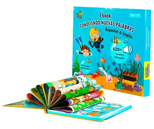 Libro Interactivo Ingles Español Niños Montessori Palabras