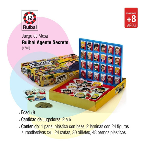Imagen 2 de 7 de Agente Secreto Juego De Mesa De Ruibal - Sharif Express