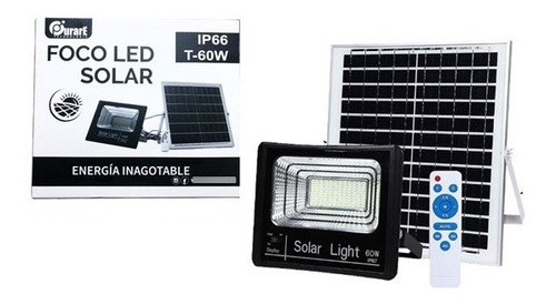 Foco Led Panel Solar 60w Independiente Con Control Remoto