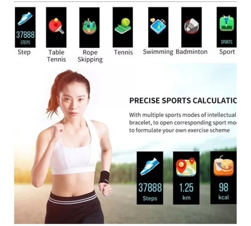 Pulsera Reloj Deportes M3 Inteligente Monitor Cardíaco Ip67