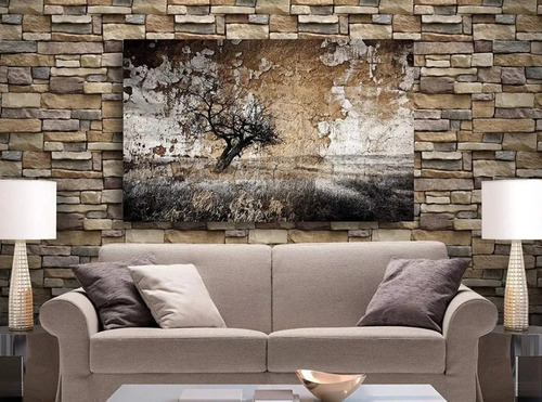 Imagen 6 de 9 de Papel Tapiz Premium Piedra Laja Autoadherible 10 Mts X 45 Cm