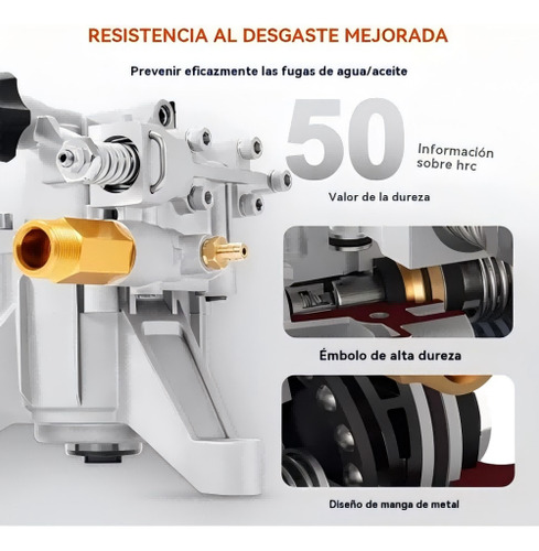 Bomba Para Hidrolavadora 3200psi Eje 7/8'' Vertical Cabezal Plateado 60hz