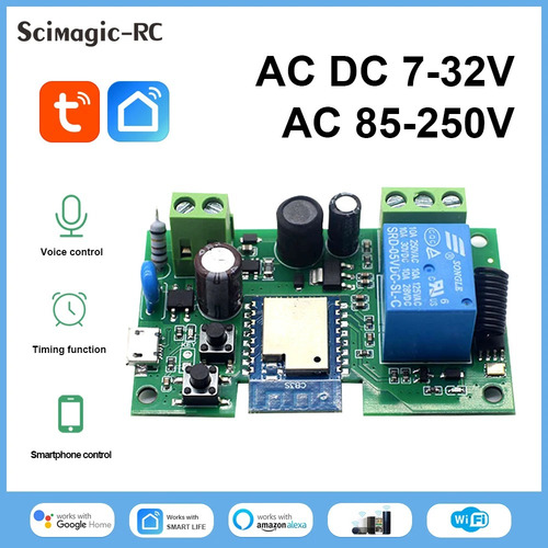 Módulo Rele Wifi Pulso 5va32v Abrir Portão Tuya Smart Alexa