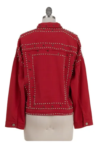 Chamarra de mezclilla con estoperoles new arrivals