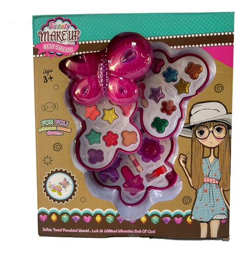 Juguete Kit Paleta Maquillaje Mariposa Plegable Niña