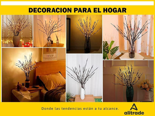 Imagen 3 de 10 de Luces Decorativas Interior Led Pila Calida Arbol Ramas 70cm