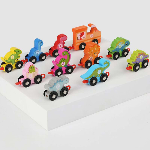 Juego De Tren De Madera Accesorios De Pista De Dinosaurio